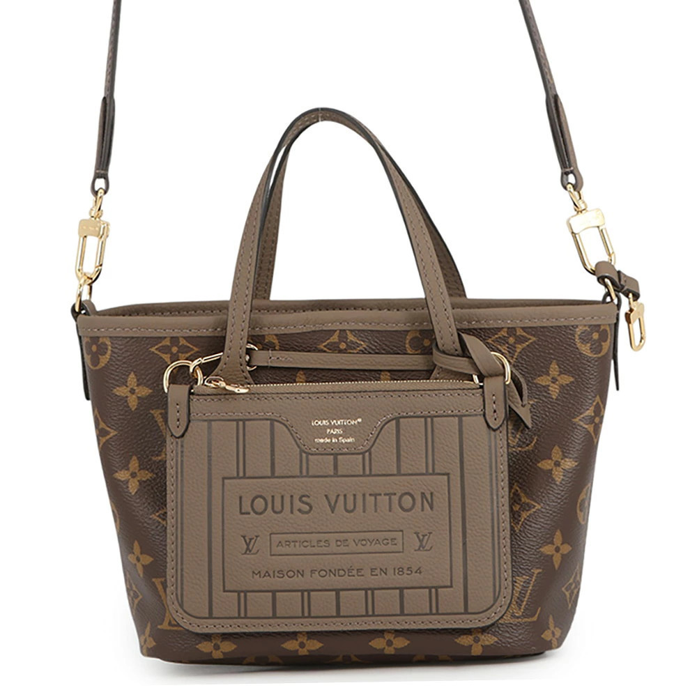 Louis Vuitton Neverfull Inside Out Monogram Grain Leather Bag Reversible